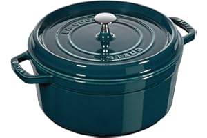 STAUB Casseruola/Cocotte in ghisa, Tonda 26 cm, 5 litri, Blu (La Mer)