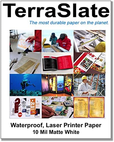 TerraSlate Paper10 Mil Waterproof Laser Printer/Copy Paper (U.S. Letter Size) (50 Sheets)