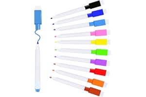 VOTON Whiteboard Marker, 10 Farbe Magnetische Whiteboard Stifte und Radiergummi Set Fine Tip folienstift abwischbar und Dry Wipe Markers