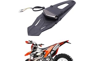 JMTBNO Moto Luce Freno a LED per Fanale Posteriore Stop Parafango Posteriore con Staffa Universale 12V per Fuoristrada Motocross Enduro MX Trail Supermoto
