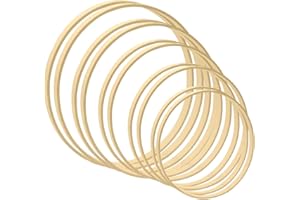 AIRFUL 10 STK 5 Größen Bambus Holzringe zum Basteln, 2 * 18 20 23 26 30cm Bambus Holz Ringe Hoops Set für Traumfänger Makramee Hoops, Mobile Floristik Deko für Blumenkreise, DIY Dekoration