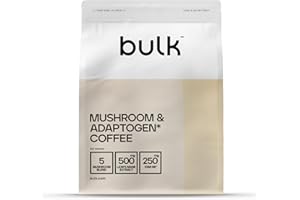 Bulk Café aux Champignons, Crinière de Lion, Ashwagandha, Vitamine D, Noir, 250 g