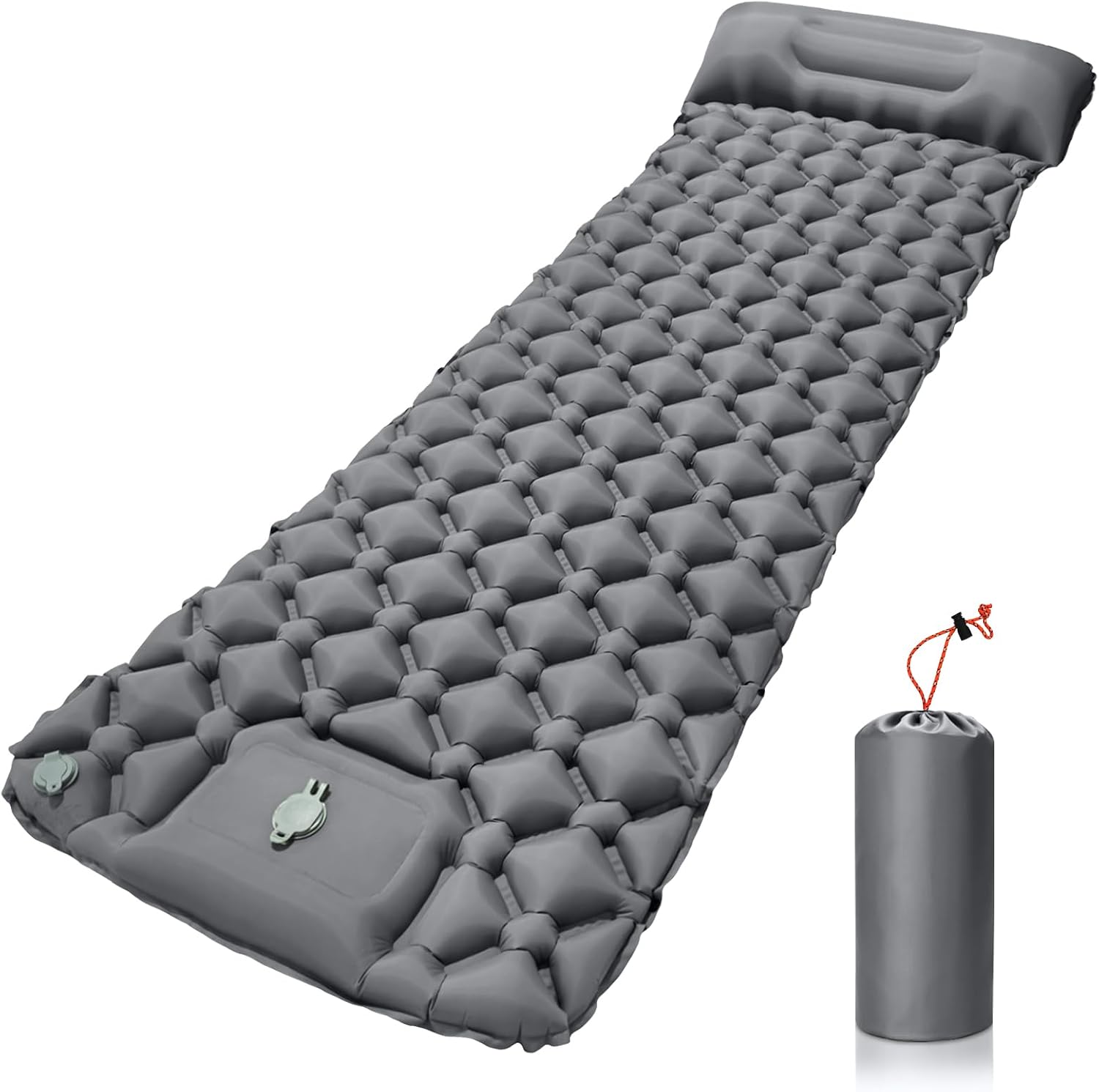 JUQG Colchón Autoinflable para Camping, Colchoneta Hinchable Impermeable con Bomba de Pie y Almohada, Ultraligera y Portátil, Adecuada para Camping, Senderismo, Viajes y Actividades al Aire Libre