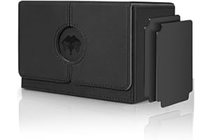 Bheddi Double Card Deck Box for YGO TCG Cards, with 2 Dividers 1 Dice/Token Tray per Holder, X-Large Size Fit 160+ Cards Without Sleeves(Forbidden One) (Black, Plus)