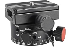 Koolehaoda Rotatore di indicizzazione della testa del treppiede panoramico con compatibile per piastra a sgancio rapido Arca Swiss, max. Caricare 22 libbre (LEP-02)