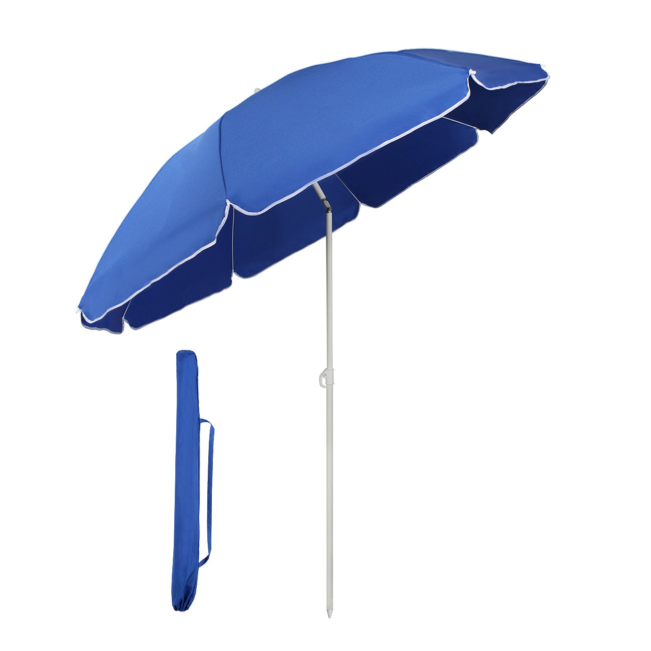 Détails Sur Sekey Parasol ø 160 Cm Inclinable Pour Patio Jardin Balcon Piscine Plage Bleu R