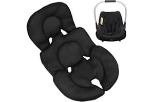 KBIBCK Sitzverkleinerer Babyschale, Baby-Autositzkissen, Kopfstütze für Neugeborenen-Autositz, Weiches Sitzauflage für Babyschale, Autositzbezug für Kinderwagen Hochstuh Autositz (Schwarz)