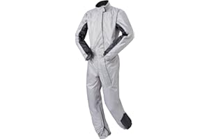 FAST WAY Regenkombi Motorrad Herren & Damen, Wasserdichter & Winddichter Regenanzug, Motorrad Regenbekleidung & Fahrrad Regenbekleidung, Silber, Größe XS-XXL