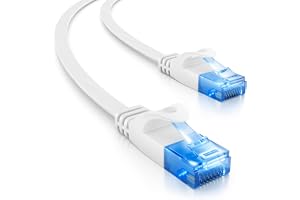 deleyCON 10m CAT6 Platt Nätverkskabel 1000 Mbit Gigabit LAN - Cat 6 RJ45 Ethernet Patchkabel Installationskabel Platt - för Internet Switch Router Modem Patchpanel