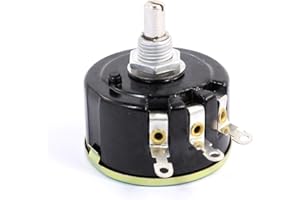 UXCELL sourcing map 5 W 10 kOhm Variabler Widerstand 3 Pin Draht Wound Potentiometer – Schwarz/Silber/Bronze Ton de