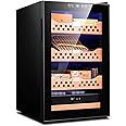 70L Electric Cigar Humidor Cooler With Removable Cedar Wood Shelf,Intelligent Electronic Cigar Cabinet with Humidity Adjustment,Constant Temperature,72.5x52.5x45cm,Black