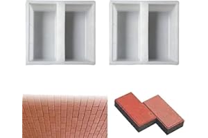 AZURAOKEY Lot de 2 moules à pavés de briques pour bricolage - Moules à blocs de béton - Moules portables pour couloir, béton, allée, pierre, chemin, pièces de jardin