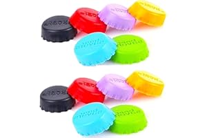 LMOGWL 12pcsTappo colorato della bottiglia del silicone, tappo riutilizzabile della bottiglia del silicone, utilizzato per sigillare i tappi della bottiglia di vetro della birra e del succo (6 colori)