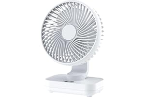 Joneytech Ventilator Leise Automatisch Oszillierend, 4000mAh Akku USB tischventilator 4 Geschwindigkeiten für den Schreibtisch, Zuhause, Picknicks und Büro - LED-Digitalanzeige, 12V mini ventilator