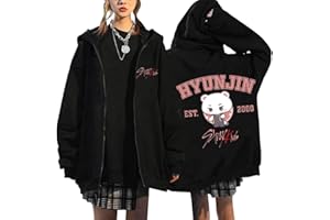 NCTCITY Zippé Sweat à Capuche Cardigan Manteau Hoodie E-Girl Y2K Gothique Harajuku Loisir Sweatshirts Stray Kids Mignon Imprimé BangChan Lee Know Changbin Hyunjin Han Felix Seungmin I.N