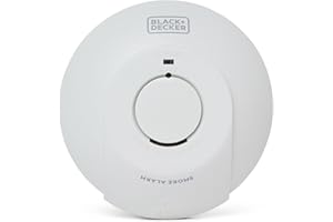BLACK+DECKER Mains Smoke Alarm. Mains Powered Smoke Detector, Interlinked Wired with Battery Back Up. Optical Smoke Alarm for Home with FAST FIX Easy Install Base and Test Button. White