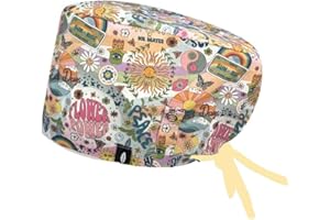 ROBIN HAT - Cuffie da sala Operatoria HAPPY FLOWER CAPELLI LUNGHI con sistema di bloccaggio della mascherina alla cuffia - 100% cotone (Autoclave) - Massima comodità…