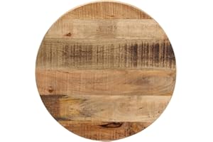 ‎VIDAXL vidaXL Tischplatte, Holzplatte für Tisch Esstisch Couchtisch, Ersatztischplatte Rund, Massivholzplatte, Ø 50x1,5cm Raues Massives Mangoholz