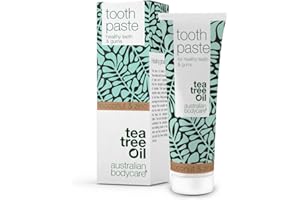 TEA TREE OIL AUSTRALIAN BODYCARE Dentifrice à l'huile d'arbre à thé, coco et zinc - 75 ml | Antibactérien | Soin de la parodontite, saignements des gencives et mauvaise haleine | La silice contribue à des dents blanches & saines