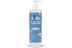DODIE Eau nettoyante 3 en 1 (500 mL) - Nettoyant Visage, Corps et Siège – 98% d’ingrédients d’origine naturelle, Hypoallergénique - Dès la naissance