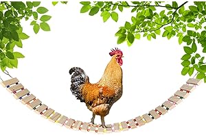 Vehomy Chicken Coop Toy Chicken Toys for Hens Natural Wood Chicken Ladder Chicken Swing Chicken Perch for Birds Poultry Rooster Chicks L