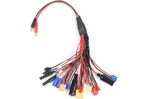 Pardarsey Adaptador de carga de batería con adaptador multi-enchufe Squid Charger a conector banana de 4 mm para TRX, Tamiya, EC3, JST, Futaba, XT60, T-Dean (20 en 1)