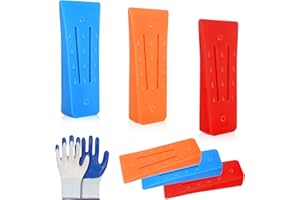 Newtic 6 Piece Chainsaw Felling Wedge Set, 6 Inch Tree Felling Wedge with 2 Double Gloves, ABS Plastic Wood Split Tree Cutting Wedge, Splitting Wedge Forestry for Control Felling Trees