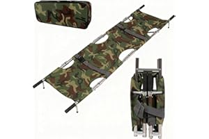 Kensbro Krankentrage, Klappbare Rettungstuch, 210 * 54cm Rettungstrage mit Schnallen Aufbewahrungstasche für Bergrettung und Ferntransport(Armeegrün)