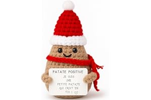 Patate Positive de Noël ®| Idée Cadeau Motivation Noel Original & Amusant | Surprises & Deco Fete | Crochet Handmade Drôle| Garcon, Fille, Ado, Homme, Femme, Couple | Peluche Insolite | New Collect
