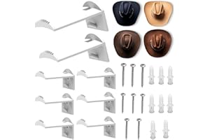 ZeBetter-HSC Hut Halterung Wand Cowboy, 8 Stück Hut Rack für Cowboyhüte, Makramee-Hutaufhänger, Cowboy Huthalter Cap Ständer, Selbstklebende Hut-Haken von Hüten, Handtüchern, Taschen, Schals (Weiß)