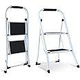 Galvaran 2 Step Ladder – Folding Step Ladder, Portable With Anti-Slip Mat & Comfortable Soft Handgrip, Heavy Duty Steel Step Ladder - Easy to Store Step Ladders, 150KG Max Capacity (2-Step)