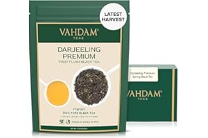 VAHDAM, Thé Noir Darjeeling First Flush (100g, 50+ Tasses) Fleuri, Aromatique Et Délicieux | Cueilli, Emballé Et Expédié Directement de L'inde