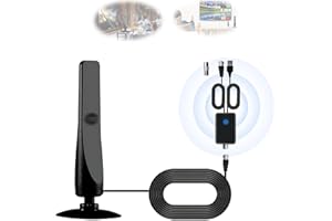 FKGOODAM Portable Rewave Tv Antenna, Tv Antennas for Free Channels, Digital Tv Antenna Amplifier Signal Booster, Indoor Outdoor Hd Antenna for Smart Tv