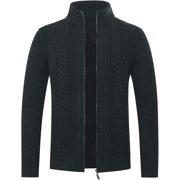Allthemen Gebreid herenvest met V-hals, gevoerd, cardigan met knopen