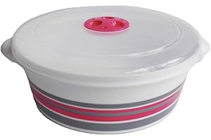 Tredoni 2L Microwave Pot Tub with Ventilation Lid - Heating & Cooking Steamer Pot (2 Liter)