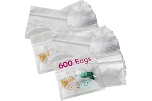 MEDCA Bolsas para pastillas - (paquete de 600) 3" x 2.75" - sin BPA, bolsa de polietileno desechable con cremallera para pastillas, bolsas de almacenamiento para organizador de medicamentos de viaje diario