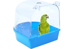 Geboor Bird Bathtub, Bird Bath for Cage Hanging Bathtub Bird Cage Supplies Parrot Bath Tub Shower For Cats, Finches, Budgerigars, White Fungus, Skylarks and Small Birds