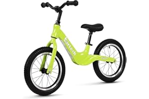 Birtech 14" Balance Bike for Boys and Girls, Air Tires with Magnesium Alloy Frame, Lightweight No Pedal Kids' Bike for 3-6 Years Old, Training Bike with Adjustable Handlebar and Seat
