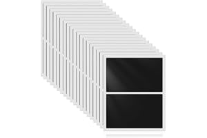 YIKIADA Czarne prostokątne etykiety 75 x 50 mm, samoprzylepne, duże, wodoodporne, do opisywania dżemów, etykiety adresowe, 40 sztuk