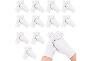 RADSOCKEN 48 Pcs White Cotton Gloves for Overnight Moisturising, Dry Hand Eczema, Soft Coin Jewelry Inspection & Serving Gloves