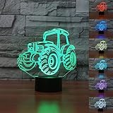 3D Traktor Glühen LED Lampe 7 Farben erstaunliche optische Täuschung Art Skulptur Ferneinstellung Lichter produziert einzigartige Lichteffekte und 3D-Visualisierung für Home Decor-kreative Geschenk