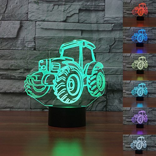 3D Traktor Glühen LED Lampe 7 Farben erstaunliche optische Täuschung Art Skulptur Ferneinstellung Lichter produziert einzigartige Lichteffekte und 3D-Visualisierung für Home Decor-kreative Geschenk