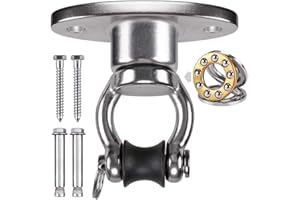 BeneLabel Hamak materiał do zawieszenia, zestaw 360 obrotowych do zawieszenia sufitowego wspornik montażowy belka ścienna do liny do jogi/obręcz powietrzna/drewniany zestaw do zawieszenia betonowego