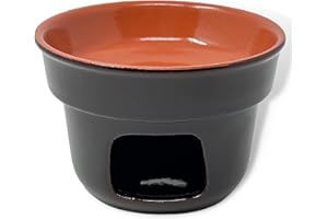 Toocook Fornello Bagna Cauda Intingolo per verdure ricetta Piemontese Fondue inTerracotta Marrone Made in Italy 100%