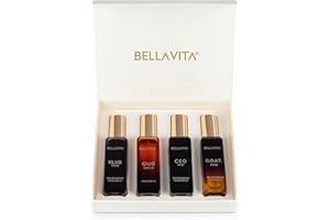 BELLA VITA LUXURY BellaVita Luxury Perfume for Men Gift Set (4x20ml) | Mens Perfumes OUD, CEO, Klub, GOAT | Mini Mens Fragrance with Luxury Perfume Oils | French Cologne & Arabic Parfums Fragrance for Him