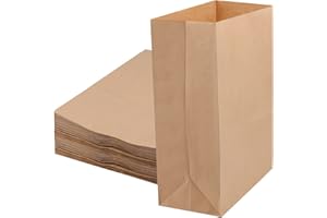 JOIKIT 50 PCS 33 x 15 x 42cm Brown large Bread Paper Bags, 70gsm Kraft Paper Lunch Bags, Brown Paper Bags No Handles for Food, Candy