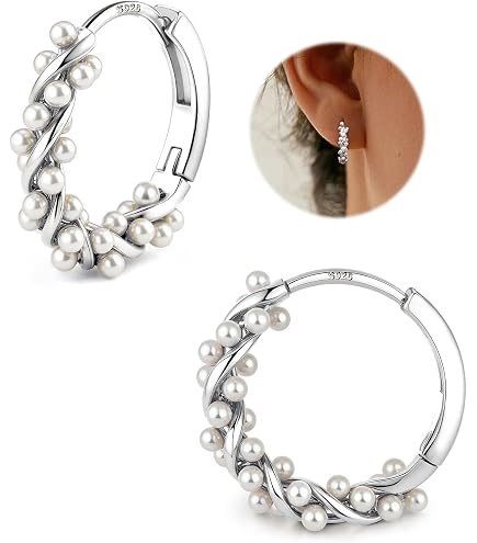 Orecchini A Bottone Con Perla E Fiocco In Oro - Argento 925, Zirconia, Regalo Per Donna - 4
