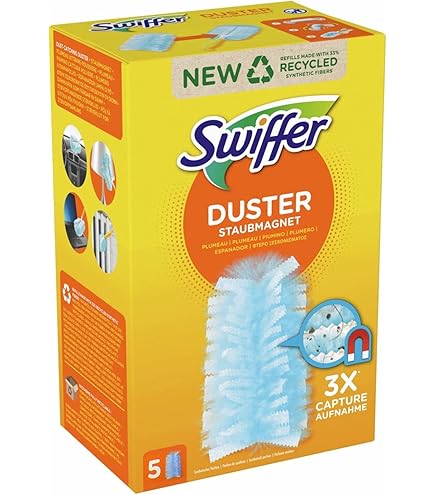 Swiffer Duster Plumeau Nettoyage 3D 360, Attrape Et Retient La Poussière, Recharges, 5 Unités Swiffer Duster Plumeau Nettoyage 3D 360, Attrape Et Retient La Poussière, Recharges, 5 Unités