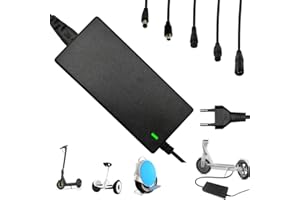 YAASIER Chargeur Trotinette Electrique, 42V 2A Chargeur Universel pour Toutes Les Batteries Lithium de 36V avec 5 Connecteurs, Compatible avec Ninebot,Xiaomi et d'autres