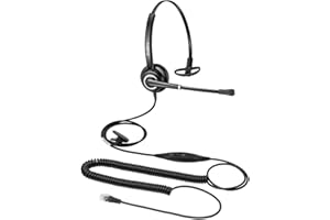 BEEBANG Casque Téléphone Fixe Monaural avec Micro Anti-Bruit pour Cisco Yealink Snom Fanvil Htek Huawei Dlink Akuvox ESCENE